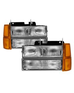 Xtune Chevy Suburban 94-98 Headlights w/ Corner & Parking Lights 8pcs - OEM HD-JH-CCK94-OE-C-SET - 9034428