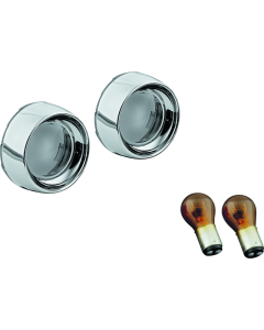 Kuryakyn Deep Dish Bezels With Smoke Lenses Red Light - 2270