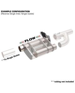 QTP 2.5in Weld-On 304SS Reverse Screamer Muffler w/Bolt-On QTEC Electric Cutout - 13251C