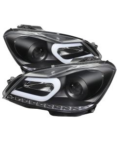 Spyder Mercedes Benz W204 C-Class 12-13 Projector Halogen Model- DRL Blk PRO-YD-MBW20412-DRL-BK - 5074249