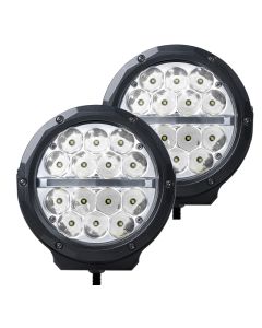 Go Rhino Xplor Bright Series Round LED Driving Light Kit w/DRL (Surface Mount) 6in - Blk (2 pc) - 750700623DRS
