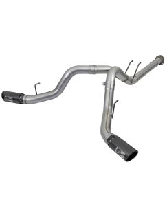 aFe Large Bore-HD 4in 409 Stainless Steel DPF-Back Exhaust w/Black Tip 2017 Ford Diesel V8 6.7L (td) - 49-43092-B