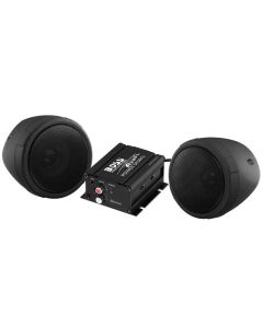 Boss Audio 600 Watt Black Motorcycle Atv Sound System- BOSS-MCBK425BA
