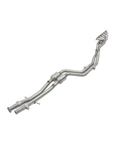 aFe Twisted Steel Long Tube Headers w/ Mid Pipes (Catted) 96-99 BMW M3 L6-3.2L S52 - 48-36316-YC