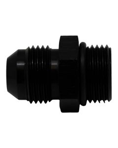 DeatschWerks 8AN ORB Male to 8AN Male Flare Adapter (Incl O-Ring) - Anodized Matte Black - 6-02-0402-B