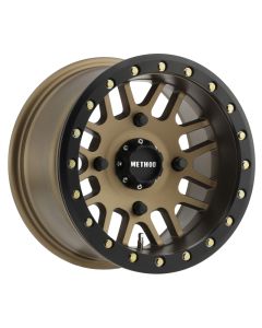 Method MR406 UTV Beadlock 14x10 5+5/-2mm Offset 4x156 132mm CB Method Bronze w/Matte Blk Ring Wheel - MR40641046955B