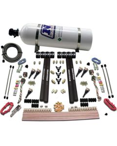 Nitrous Express 6 Cyl SX2 Dual Stage Nozzle Nitrous Kit w/15lb Bottle - 90096-15