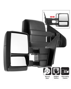 xTune Pair Ford Superduty 04-14 Manual Telescoping Mirrors MIR-FF15004-MA-SET - 9935350