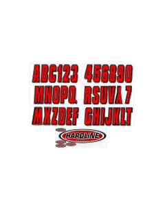 Hardline Boat Lettering Registration Kit 3 in. - 320 Red/Black - REBLK320