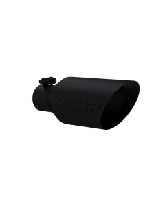 MBRP Black Coated 4.5" O.D. Dual Wall Angle Rolled End 2.5" Inlet 11" Length Exhaust Tip- MBRP-T5161 - T5161BLK