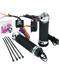 Performance Machine FLHX Cable Apex Heated Grips - Chrome - 0063-2092-CH