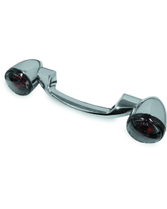 Bikers Choice 91-08 Touring 86-17 FLST Narrow Chrome Rear Turn Signal Bar Kit W/Smoke Lens - 491158
