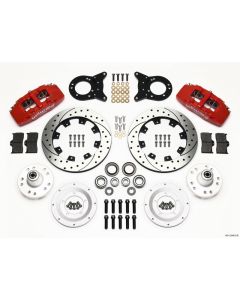Wilwood Dynapro 6 Front Hub Kit 12.19in Drill Red 1970-1973 Mustang Disc & Drum Spindle - 140-12945-DR