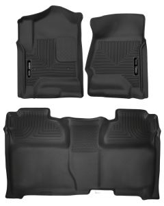 Husky Liners 14-18 Chevrolet Silverado Crew Cab X-Act Contour Front & Second Seat Floor Liners - 53908