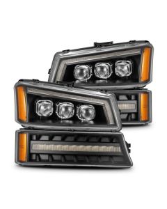 AlphaRex 03-06 Chevy Silverado 1500/2500HD/3500HD/Avalanche Black NOVA LED Proj Headlights - 880256