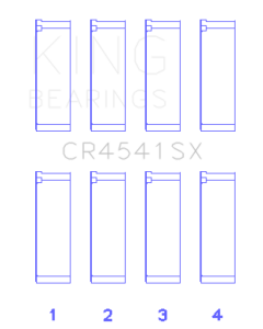 King Engine Bearings Honda F23A/F23Z/K20A3/16V (Size +0.50mm) Connecting Rod Bearing Set - CR4541SX0.5