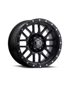 ICON Alpha 17x8.5 6x5.5 0mm Offset 4.75in BS 106.1mm Bore Satin Black Wheel - 1217858347SB