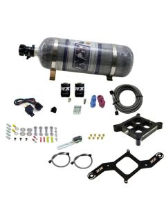 Nitrous Express 4150 Single Entry Crossbar Plate Pro-Power Nitrous Kit (100-500HP) w/Comp Bottle - 63540-12