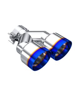 MBRP 2.5" ID Dual 4" OD Out Staggered Left 9" | Right 9.5" Length Single Wall Burnt End Exhaust Tip- - T5178BE