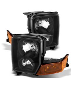 Xtune Jeep Commander 06-10 Crystal Headlights Black HD-JH-JCOM06-AM-BK - 9023231