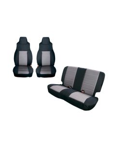 Rugged Ridge Seat Cover Kit Black/Gray 97-02 Jeep Wrangler TJ - 13292.09