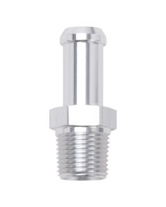 Edelbrock Hose End Straight 3/8In NPT to 1/2In Barb Clear Anodize - 8115