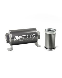 DeatschWerks Stainless Steel 5 Micron Universal Inline Fuel Filter Housing Kit (110mm) - 8-03-110-005K