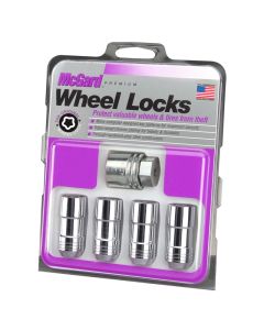 McGard Wheel Lock Nut Set - 4pk. (Cone Seat) M14X2.0 / 13/16 Hex / 2.25in. Length - Chrome - 24205