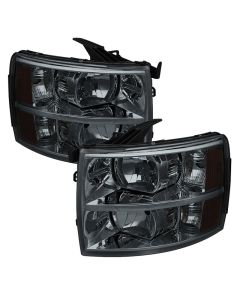 Xtune Chevy Silverado 07-13 Crystal Headlights Smoked HD-JH-CS07-AM-SM - 5077349