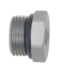 DeatschWerks 10AN ORB Male Plug Fitting with 1/8in NPT Gauge Port - Anodized DW Titanium - 6-02-0732
