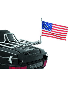 Kuryakyn Flag With Universal 1/2inch Vertical Mount Chrome - 4254