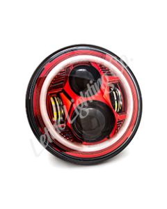 Letric Lighting 7? Red Color Collection LED Headlamp with Full Halo - LETR-LLC-CC-7R