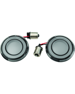 Kuryakyn Tracer L.E.D. Front Turn Signal Insert, Red Light, Smoke Lens 1156 - 2907