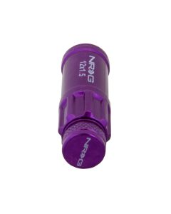 NRG 700 Series M12 X 1.5 Steel Lug Nut w/Dust Cap Cover Set 21 Pc w/Locks & Lock Socket - Purple - LN-LS700PP-21