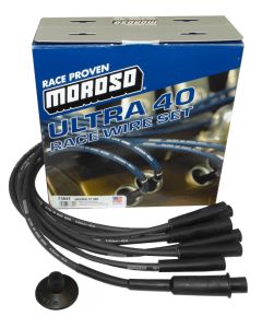 Moroso Universal/Mopar/Chrysler (w/Hemi Heads) Ignition Wire Set - Ultra 40 - Black - 73841