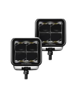 Go Rhino Xplor Blackout Series Cube LED Spot Light Kit (Surface/Threaded Stud Mnt) 2x2 - Blk (Pair) - 750200321SCS