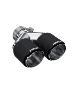 MBRP 3" ID Dual 4" OD OUT Staggered Left 9.37" | Right 9.87" Length Dual Wall Carbon Fiber Exhaust T - T5183CF