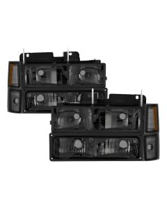 Xtune Chevy Suburban 94-98 Headlights w/ Corner & Parking Lights 8pcs Smoked HD-JH-CCK88-AM-SM-SET - 5072238