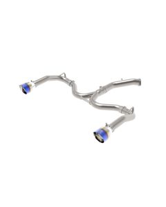 aFe Takeda 20-21 Kia Forte GT 1.6L (t) 3in to 2.5in SS Axle-Back Exhaust System w/ Blue Flame Tips - 49-37037-L