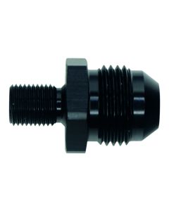 DeatschWerks 8AN Male Flare to M10 X 1.0 Male Metric - Anodized Matte Black - 6-02-0621-B