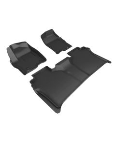 3D MAXpider 19-24 GMC Sierra Kagu 1st & 2nd Row Floormats - Black - L1GM03201509