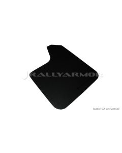 Rally Armor Universal Fit (No Hardware) Basic Black Mud Flap w/ Black Logo - MF12-BAS-BLK