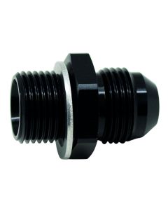 DeatschWerks 8AN Male Flare to M18 X 1.5 Male Metric Adapter (Incl Washer) - Anodized Matte Black - 6-02-0620-B