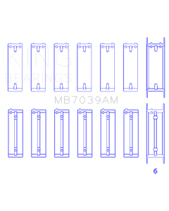 King BMW M51/M57 Main Bearing Set - Size STD - MB7039AM