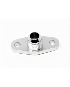 Torque Solution Billet Offset Oil Drain Flange w/ Integrated -10AN Flange: T3/T4 & PTE/Borg Turbo - TS-UNI-476