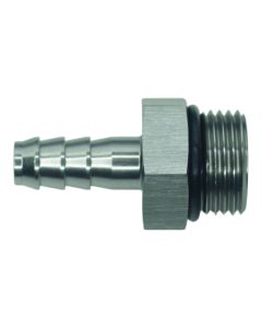 DeatschWerks 8AN ORB Male to 5/16in Male Triple Barb Fitting (Incl O-Ring) - Anodized DW Titanium - 6-02-0512
