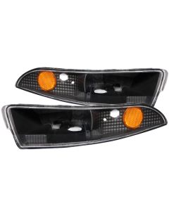 ANZO 1993-2002 Chevrolet Camaro Euro Parking Lights Black w/ Amber Reflector - 511045