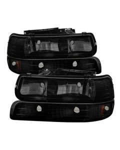 xTune Chevy Tahoe 00-06 Amber Crystal Headlights w/ Bumper Lights Black Smoke HD-JH-CSIL99-SET-BSM - 9030246