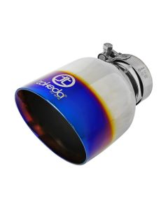 aFe Takeda 304 Stainless Steel Clamp-On Exhaust Tip 2.5in. Inlet / 4.5in. Outlet - Blue Flame - 49T25454-L07