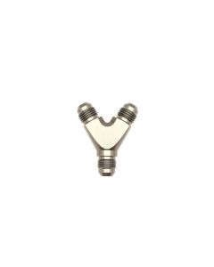 DeatschWerks 6AN Male Flare + 6AN Male Flare to 6AN Male Flare Y Block Fitting - 6-02-0701